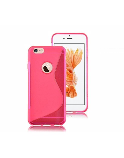 Apple iPhone 7 Gel Case - Premium TPU Hydro Grip S Line Wave Pattern Silicone Gel Skin Case Cover-Pink
